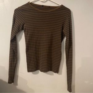 Brandy Melville brown striped shirt